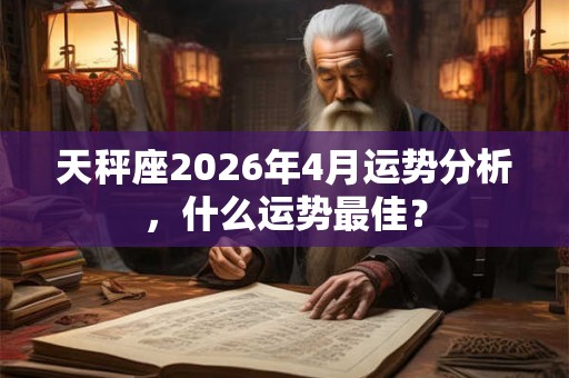 天秤座2026年4月运势分析,什么运势最佳? 天秤座2026年4月运势分析,什么运势最佳?