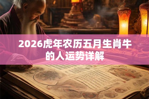 2026虎年农历五月生肖牛的人运势详解