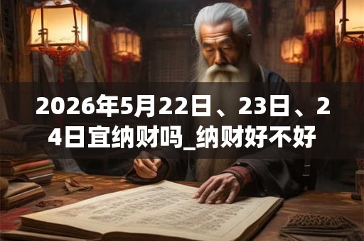 2026年5月22日、23日、24日宜纳财吗_纳财好不好