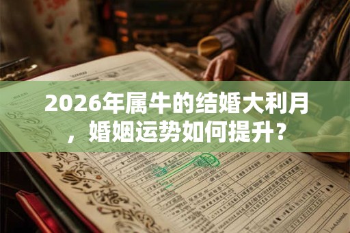 2026年属牛的结婚大利月，婚姻运势如何提升？