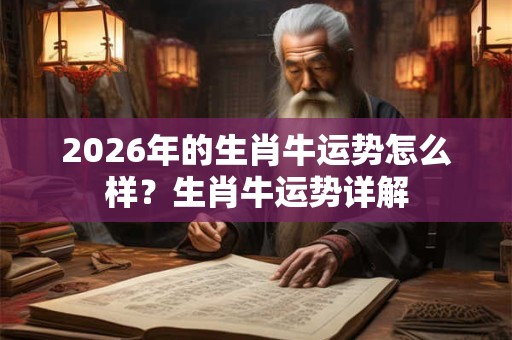 2026年的生肖牛运势怎么样？生肖牛运势详解