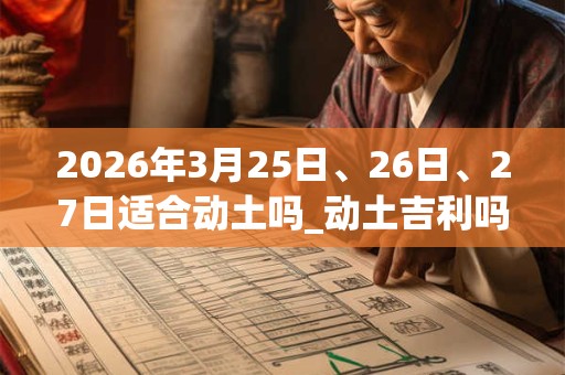 2026年3月25日、26日、27日适合动土吗_动土吉利吗