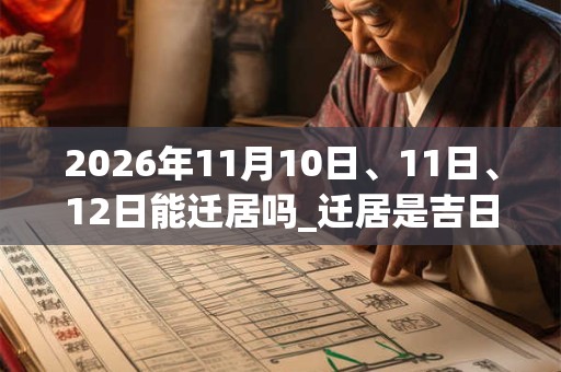2026年11月10日、11日、12日能迁居吗_迁居是吉日吗
