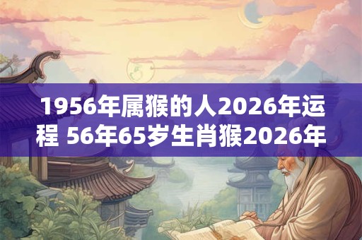 1956年属猴的人2026年运程 56年65岁生肖猴2026年运势