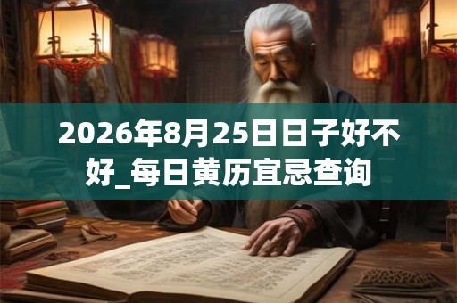 2026年8月25日日子好不好_每日黄历宜忌查询 2026年8月25日日子好不好_每日黄历宜忌查询