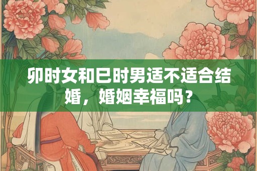 卯时女和巳时男适不适合结婚，婚姻幸福吗？