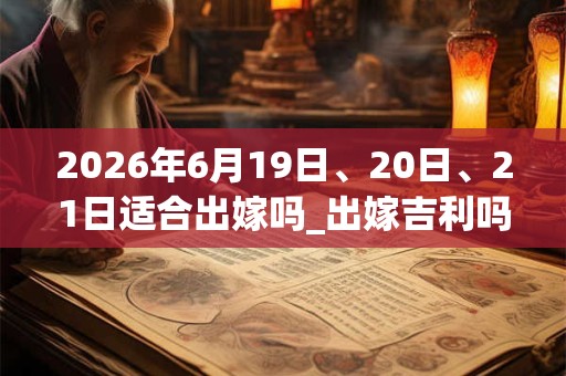 2026年6月19日、20日、21日适合出嫁吗_出嫁吉利吗