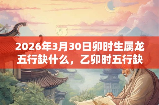2026年3月30日卯时生属龙五行缺什么，乙卯时五行缺什么