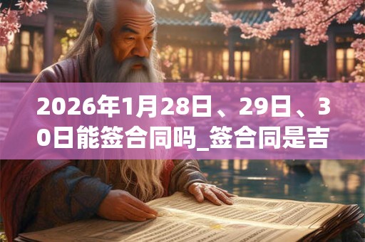 2026年1月28日、29日、30日能签合同吗_签合同是吉日吗