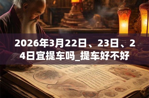 2026年3月22日、23日、24日宜提车吗_提车好不好