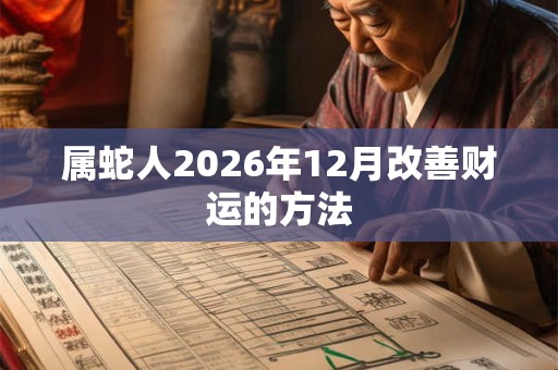 属蛇人2026年12月改善财运的方法