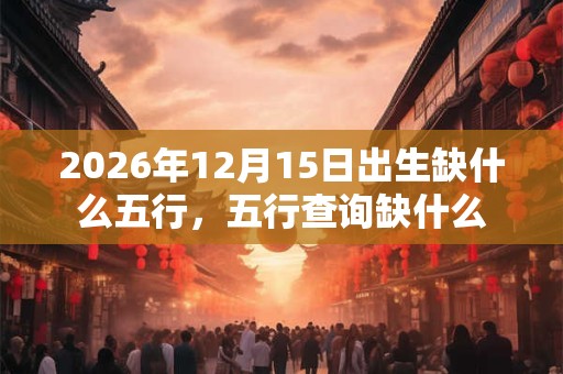 2026年12月15日出生缺什么五行，五行查询缺什么