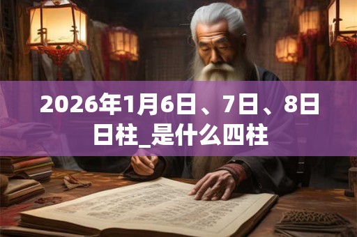 2026年1月6日、7日、8日日柱_是什么四柱 2026年1月6日、7日、8日日柱_是什么四柱