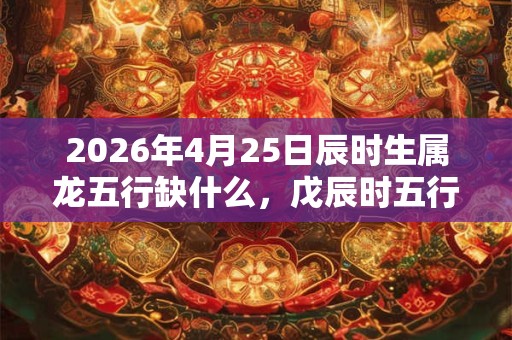 2026年4月25日辰时生属龙五行缺什么，戊辰时五行缺什么
