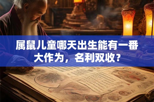 属鼠儿童哪天出生能有一番大作为，名利双收？