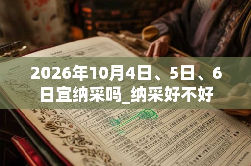 2026年10月4日、5日、6日宜纳采吗_纳采好不好 2026年10月4日、5日、6日宜纳采吗_纳采好不好