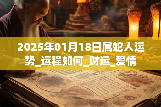 2025年01月18日属蛇人运势_运程如何_财运_爱情