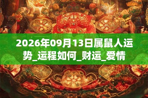 2026年09月13日属鼠人运势_运程如何_财运_爱情