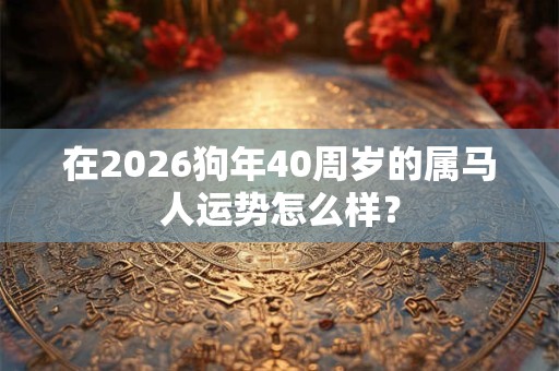 在2026狗年40周岁的属马人运势怎么样？