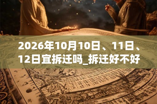 2026年10月10日、11日、12日宜拆迁吗_拆迁好不好 2026年10月10日、11日、12日宜拆迁吗_拆迁好不好