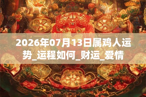 2026年07月13日属鸡人运势_运程如何_财运_爱情 2026年07月13日属鸡人运势_运程如何_财运_爱情