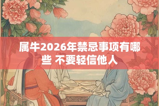 属牛2026年禁忌事项有哪些 不要轻信他人 属牛2026年禁忌事项有哪些 不要轻信他人