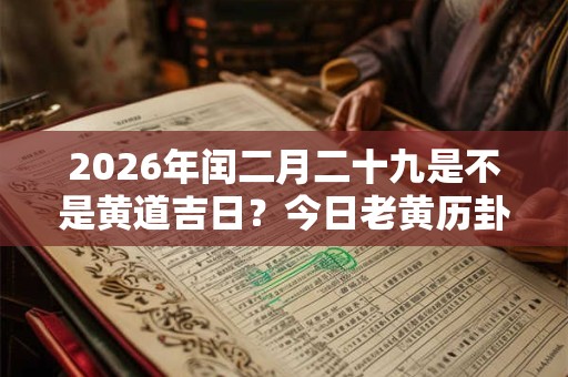 2026年闰二月二十九是不是黄道吉日?今日老黄历卦象? 2026年闰二月二十九是不是黄道吉日?今日老黄历卦象?
