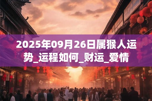 2025年09月26日属猴人运势_运程如何_财运_爱情 2025年09月26日属猴人运势_运程如何_财运_爱情