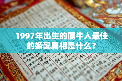 1997年出生的属牛人最佳的婚配属相是什么？