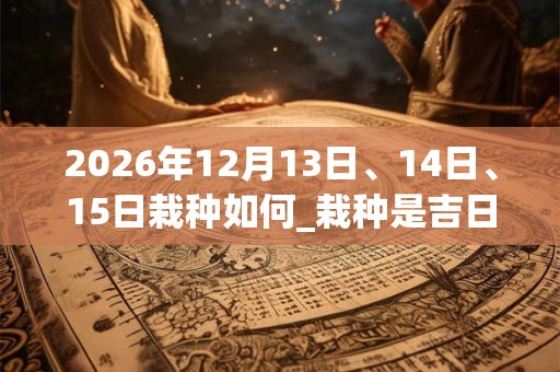 2026年12月13日、14日、15日栽种如何_栽种是吉日吗