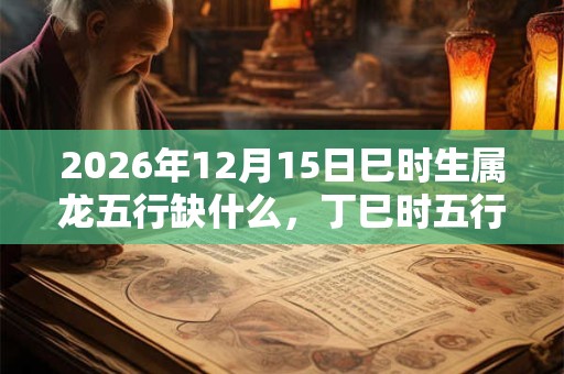 2026年12月15日巳时生属龙五行缺什么，丁巳时五行缺什么