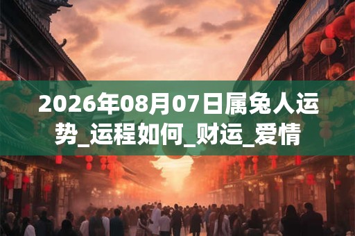 2026年08月07日属兔人运势_运程如何_财运_爱情