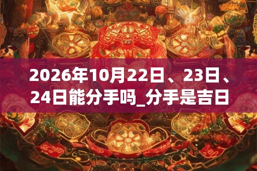 2026年10月22日、23日、24日能分手吗_分手是吉日吗 2026年10月22日、23日、24日能分手吗_分手是吉日吗