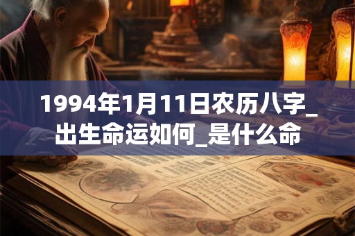 1994年1月11日农历八字_出生命运如何_是什么命 1994年1月11日农历八字_出生命运如何_是什么命