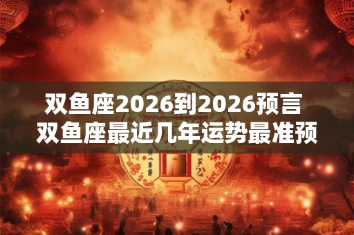 双鱼座2026到2026预言 双鱼座最近几年运势最准预测