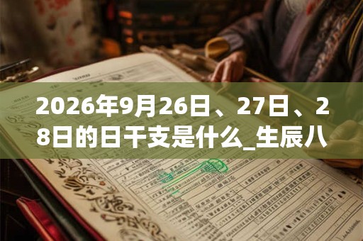 2026年9月26日、27日、28日的日干支是什么_生辰八字