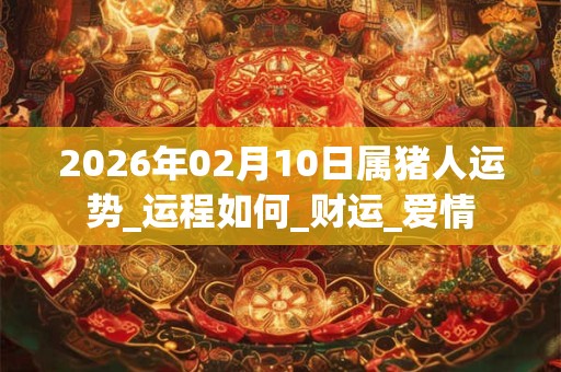 2026年02月10日属猪人运势_运程如何_财运_爱情