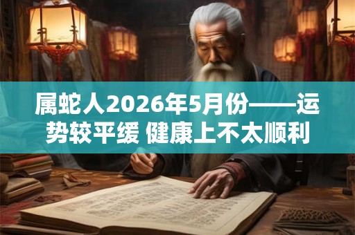 属蛇人2026年5月份——运势较平缓 健康上不太顺利 属蛇人2026年5月份——运势较平缓 健康上不太顺利