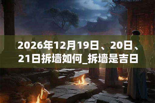 2026年12月19日、20日、21日拆墙如何_拆墙是吉日吗