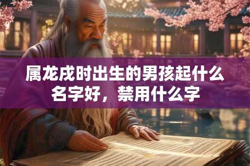 属龙戌时出生的男孩起什么名字好，禁用什么字
