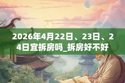 2026年4月22日、23日、24日宜拆房吗_拆房好不好 2026年4月22日、23日、24日宜拆房吗_拆房好不好