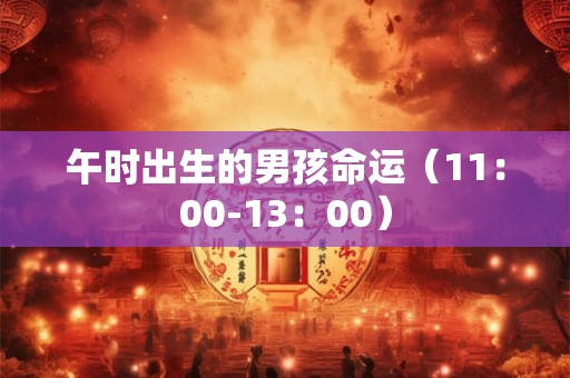 午时出生的男孩命运（11：00-13：00）