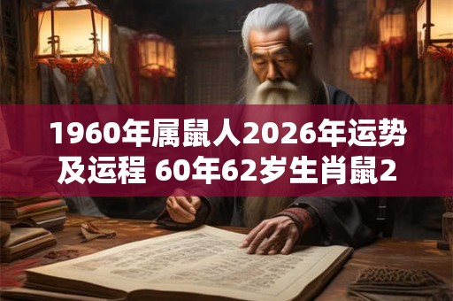1960年属鼠人2026年运势及运程 60年62岁生肖鼠2026年每月运势 1960年属鼠人2026年运势及运程 60年62岁生肖鼠2026年每月运势
