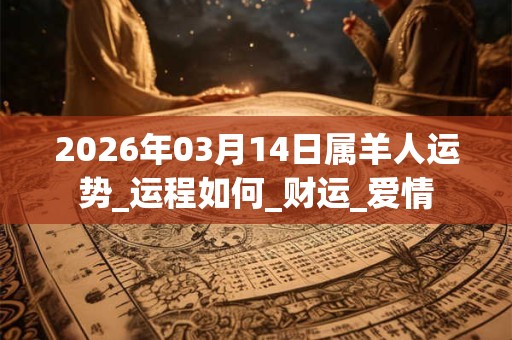 2026年03月14日属羊人运势_运程如何_财运_爱情