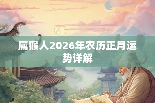 属猴人2026年农历正月运势详解