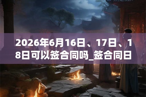 2026年6月16日、17日、18日可以签合同吗_签合同日子好吗 2026年6月16日、17日、18日可以签合同吗_签合同日子好吗