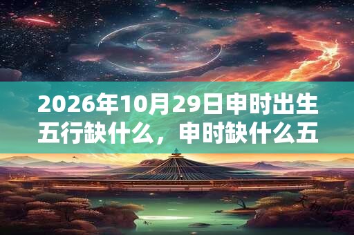 2026年10月29日申时出生五行缺什么，申时缺什么五行