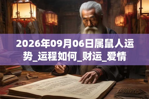 2026年09月06日属鼠人运势_运程如何_财运_爱情 2026年09月06日属鼠人运势_运程如何_财运_爱情