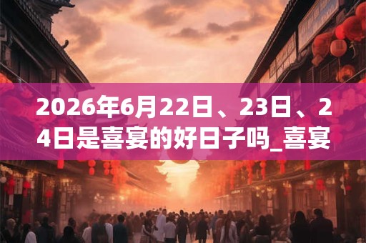 2026年6月22日、23日、24日是喜宴的好日子吗_喜宴可以吗