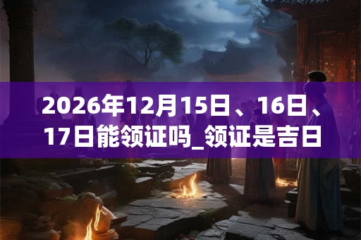2026年12月15日、16日、17日能领证吗_领证是吉日吗 2026年12月15日、16日、17日能领证吗_领证是吉日吗
